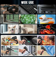 Rechargeable Cordless Air Duster - Powerful Electric Compressed Air Blower for Deep Cleaning of Computer Keyboards, Cameras, Cars, and Home Offices - Portable, Lightweight, and Easy to Use with LED Light and Extendable Nozzle HASHTAG