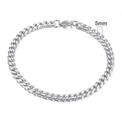 Vnox Mens Simple 3-11mm Stainless Steel Curb Cuban Link Chain Bracelets for Women Unisex Wrist Jewelry Gifts HASHTAG