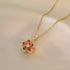 Ins Rhinestones Flowers Necklace Fashion Unique Rotatable Necklace Women&