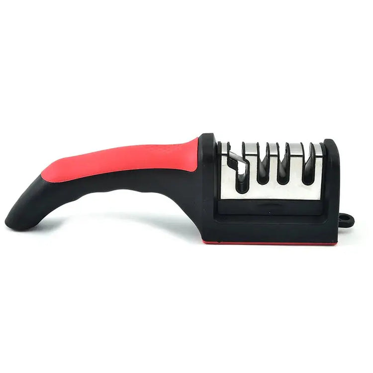 Kitchen 4Segment Knife Sharpener Household Multi-Functional Hand-Held Three-Purpose Black Sharpening Stone - HASHTAG