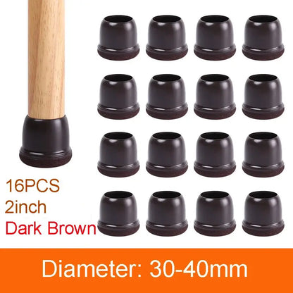 16PCS Transparent Table Chair Leg Protectors Caps Round Square for Furniture Foot Legs Cover Floor Protector with Felt Bottom - HASHTAG