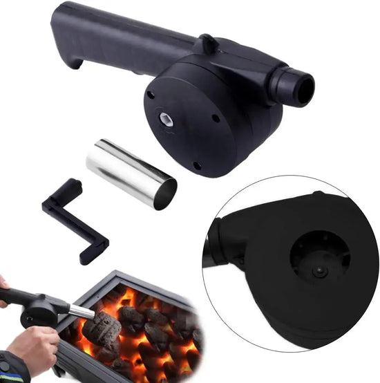 BBQ Fan Air Blower Fast Fire Starter Portable Manual Hand Crank for Outdoor Picnic Camping Cooking Barbecue Charcoal Grills Stov - HASHTAG