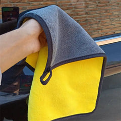 1/2/6pcs Microfiber Cleaning Towel Thicken Soft Drying Cloth Car Body Washing Towels Double Layer Clean Rags Car Accessories HASHTAG