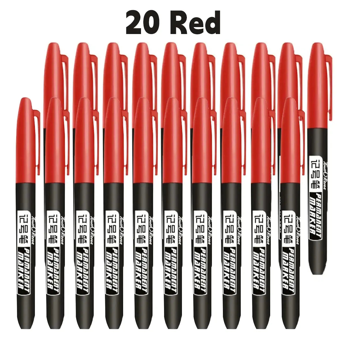6 PCS Permanent Marker Pen Manga Drawing Markers Black Blue Red Waterproof Ink Sketch Pens Stationery Art School Supplies - HASHTAG
