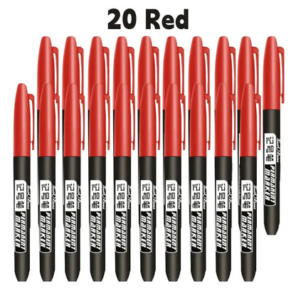 6 PCS Permanent Marker Pen Manga Drawing Markers Black Blue Red Waterproof Ink Sketch Pens Stationery Art School Supplies - HASHTAG