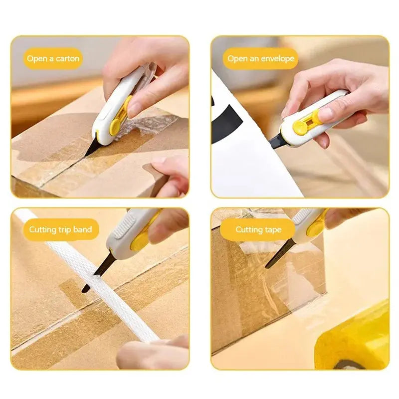 Box Cutter Mini Magnetic Box Cutter Box Cutter Safety Lock For Opening Packages Cartons Box Opener Razor Perfect For Home Use - HASHTAG