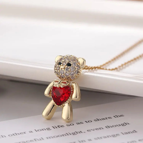 Love Heart Bear Pendant Necklace - HASHTAG