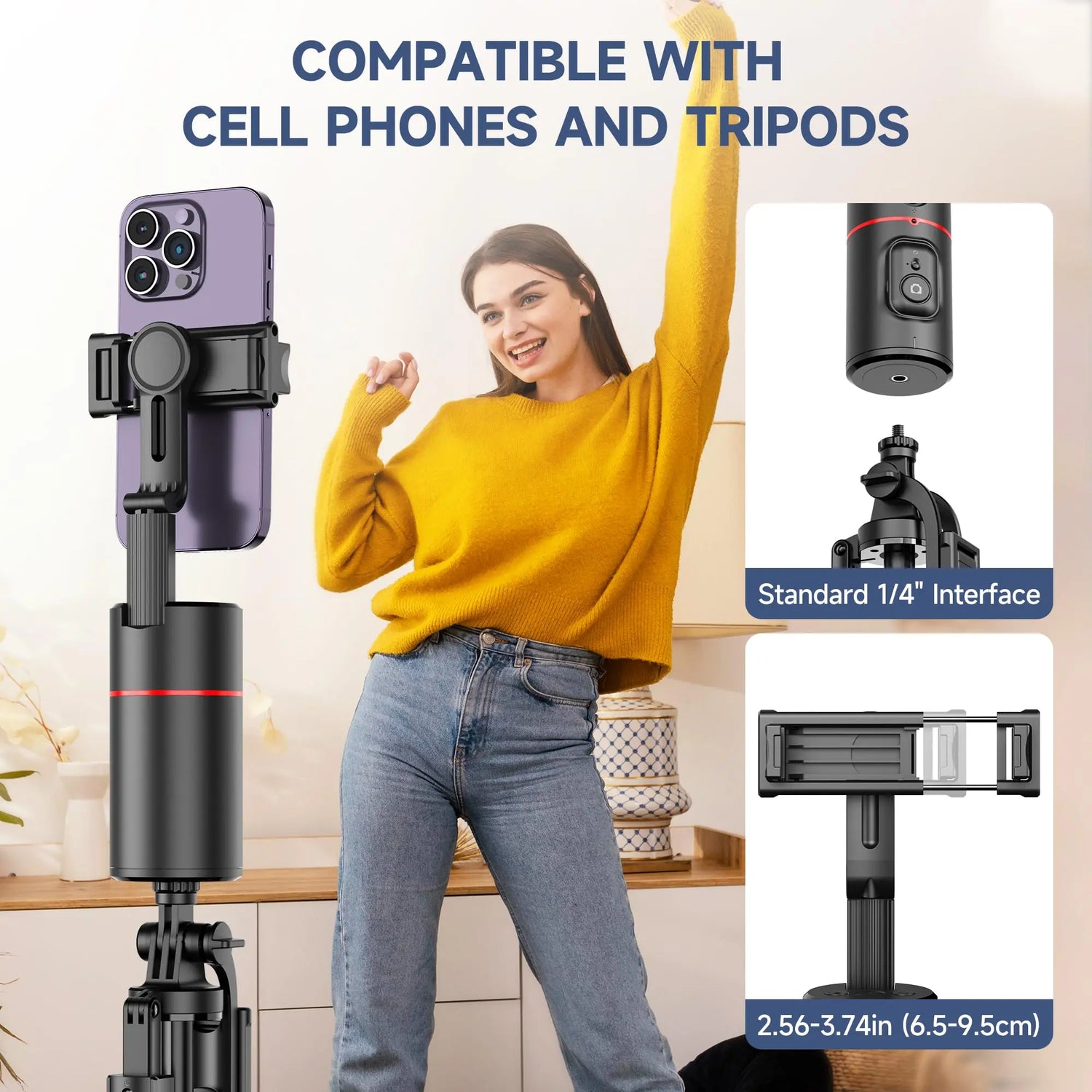 Treppiede con rilevamento automatico del viso senza app - My Hashtag Shop