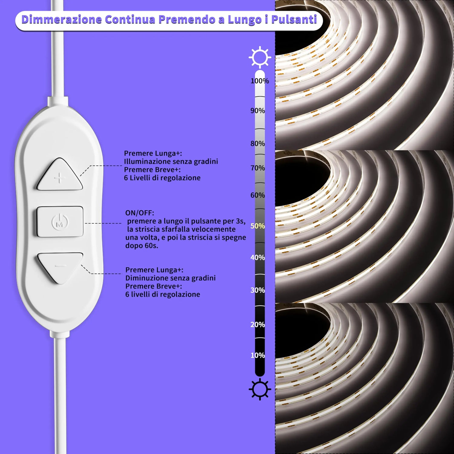 Striscia LED COB USB RGB 5 V 1M con BT - My Hashtag Shop