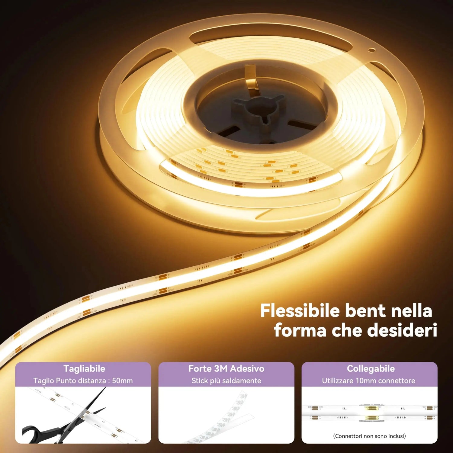 Striscia LED COB USB RGB 5 V 1M con BT HASHTAG