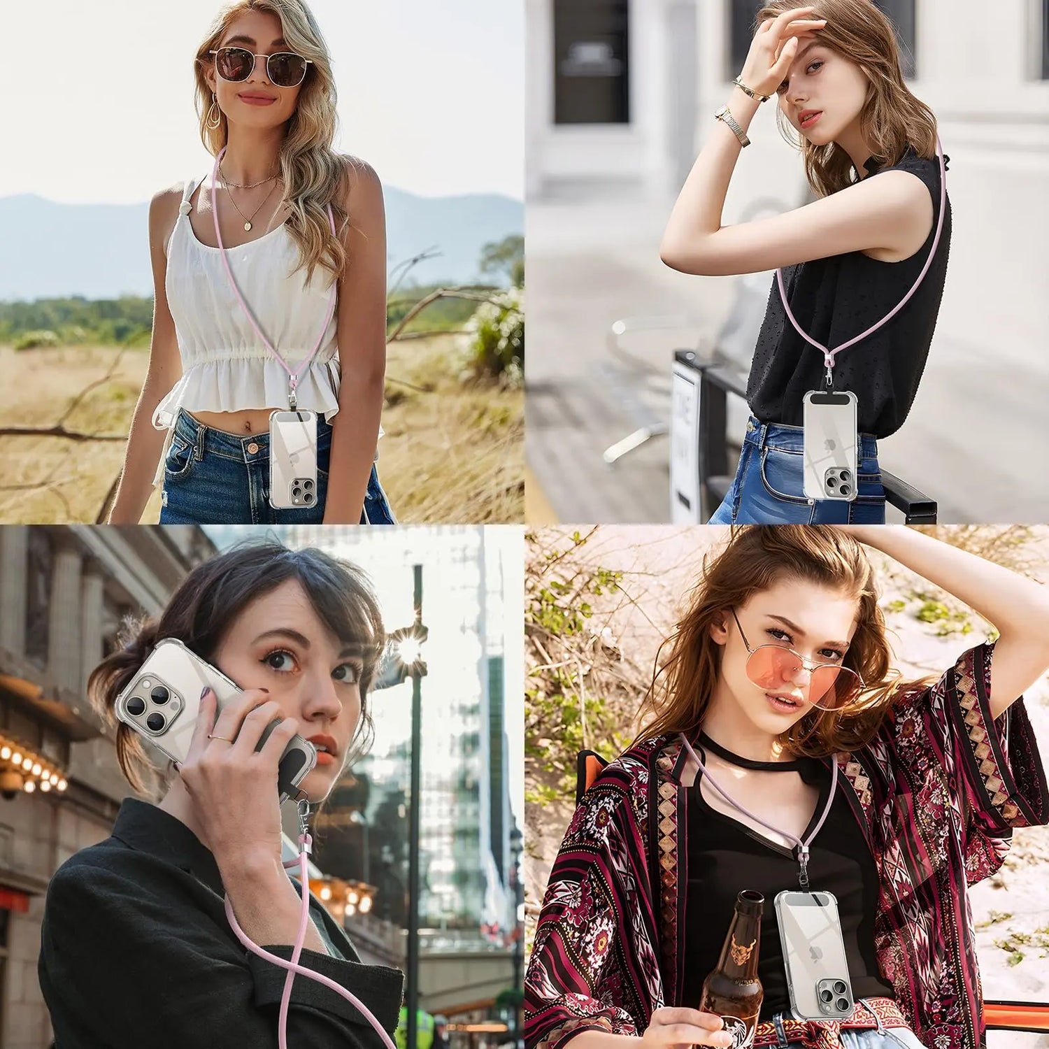 Cordino per cellulare*1, toppa universale*2, adatto a tutti gli smartphone - My Hashtag Shop