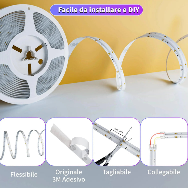 Striscia LED COB USB RGB 5 V 1M con BT HASHTAG