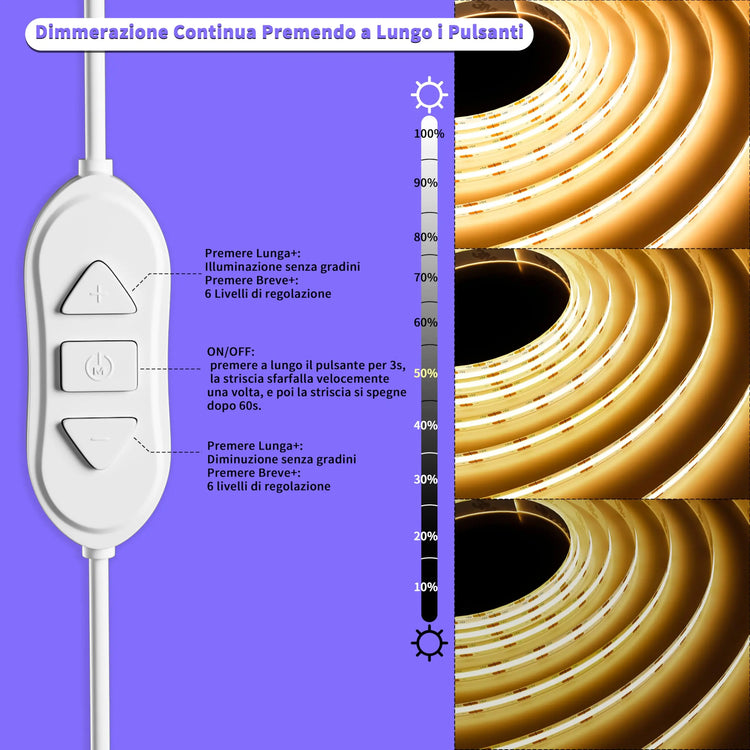 Striscia LED COB USB RGB 5 V 1M con BT - My Hashtag Shop