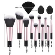 10 black mini Makeup brush Travel Portable Makeup Tool Makeup Puff - Palm Brush Professional Makeup tool set HASHTAG