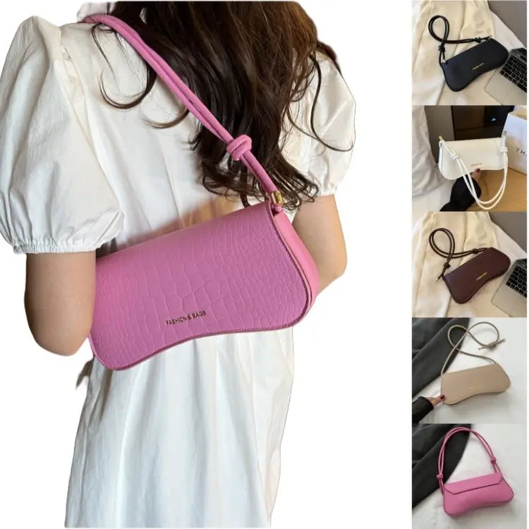 Summer Minimalist PU Underarm Bag Chic Solid Color Square Shoulder Purse Versatile Crossbody Tote For Women Elegant Office-0