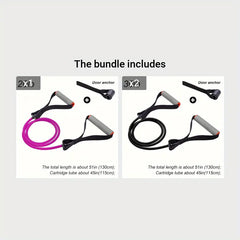 High Quality Latex Resistance Band With Big Handles And Door Anchor, Exercise Bands, Workout Bands, Suitable For Fitness Strength Training, Yoga, Pilates, Home Gym HASHTAG