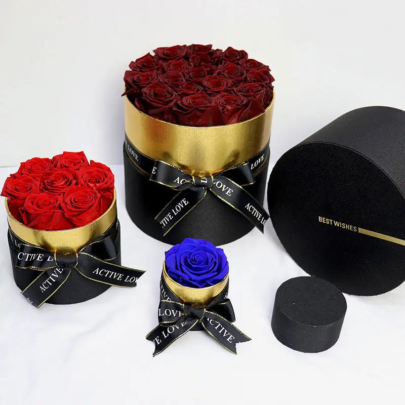 Exquisite roses in beautiful gift box assorted colors. - HASHTAG