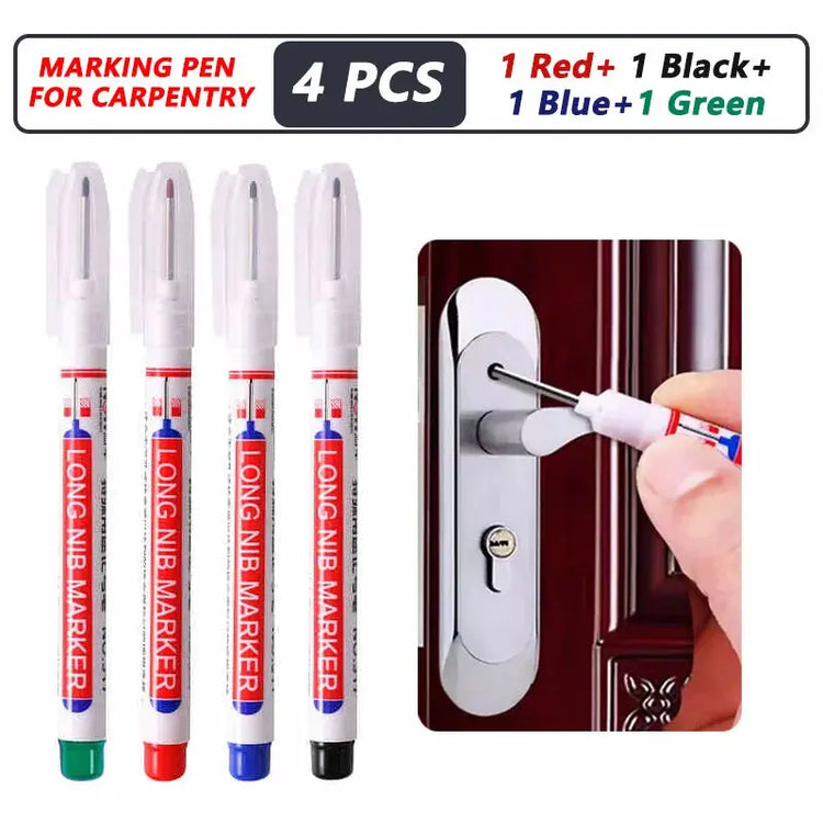 1-40PCS 20mm Deep Hole Long Nib Head Markers For Metal Perforating Pen Waterproof Bathroom Woodworking Decoration Multi-Purpose - My Hashtag Shop