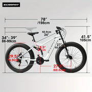 26in Adult/Youth Full 21 Speed Mountain Tire Bike, Double Disc Brakes, High Carbon Steel Frame, with Spring Shock Absorber, Front Suspension, Mountain Bike, City Commuter City Bike, Bike HASHTAG