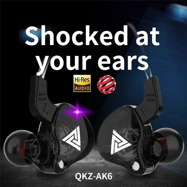 3.5MM Headset Music Earbuds In Ear With Mic Original QKZ AK6 Copper Driver HiFi Wired Earphone Race Sport Headphone Bass Stereo - HASHTAG