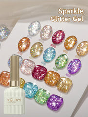 1/ 10pcs 15ML Glitter Silver Color Nail Gel Polish Semi-permanent Varnish Soak Off Nail Art  UV LED Gel Manicure For Summer HASHTAG