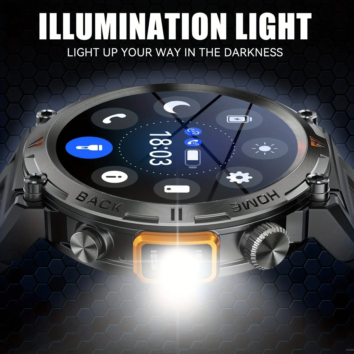 Orologio intelligente JELLOO con torcia, smartwatch touch screen da 3,68 - My Hashtag Shop