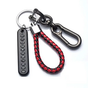 Trendy DIY Mobile Phone Number Plate Pendant Keychain for Men Punk Simple Woven Leather Rope Anti-lost Car Key Chain Accessories HASHTAG