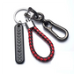 Trendy DIY Keychain License Plate Cell Phone Number Pendant for Men Punk Simple Braided Leather Rope Anti-Lost Car Keychain Accessories