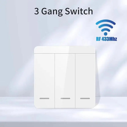 1/2/3Gang Wall Switch RF 433Mhz Wireless Light Switch Tuya Smart Wifi Switch Smart Life APP Voice Control with Alexa Google Home