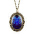 New 12 Constellation Astrology Oval Pocket Watch Unique Fluorescent Blue Zodiac Necklace Pendant Quartz Birthday Gift for Friend
