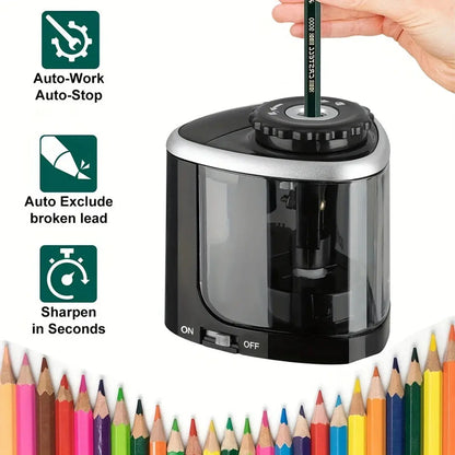 Electric Sharpener Assembly Desktop Automatic Pencil Sharpener Suitable To Pencils (6-8mm) for Students School Office Stationery - HASHTAG
