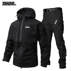 Man's MTB Clothing THORSOL Cycling Jacket Set Motorcycle Bike Coat Mountain Bicycle Trousers Abbigliamento Bici Da Corsa Uomo HASHTAG