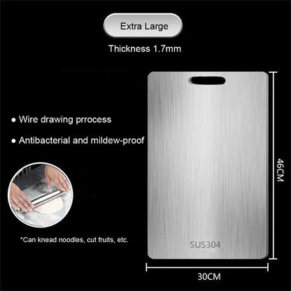 316 Stainless Steel Panel and Chopping Board Kitchen Household Thickened Double Sided Cutting Board Block Kneading Dough Boards - HASHTAG