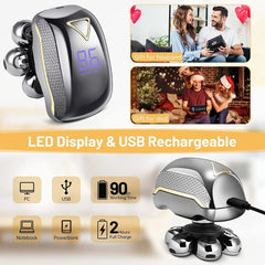 Men's Electronic Head Shaver Razor - Rechargeable Cordless Hair Shaving Razors For Bald Man 6 In 1 Wet Dry Beard Trimmer Body Hair Cutting Clipper Grooming Kit 7 Rotary Heads HASHTAG