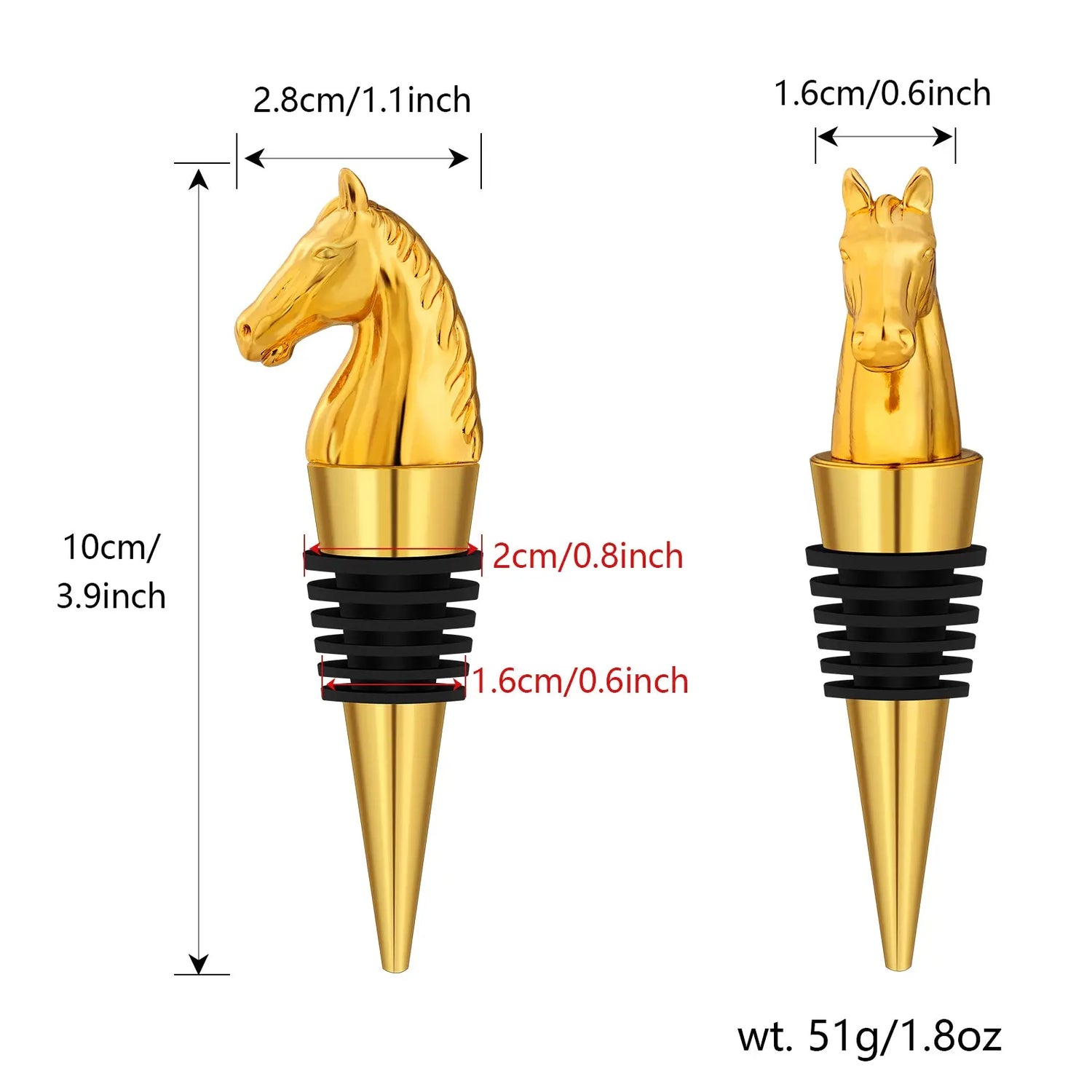 Luxury Horse Head Wine Bottle Stopper Animal-shaped Wine Stopper For Preserving Red Wine, A Kitchen Storage Gift, A Birthday Gift For Universal Wine Preservation Supplies. AliExpress