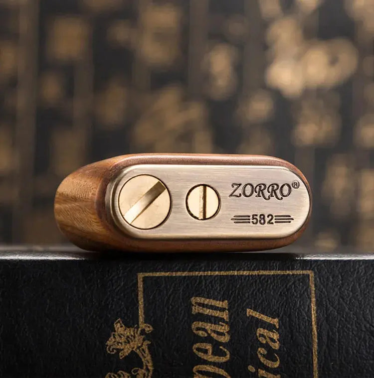 Zorro Pure Copper Kerosene Lighter. Handmade Wood Shell Press Ignition. Old Nostalgic Sandalwood Ebony Lighter Men Smoking Gift - HASHTAG