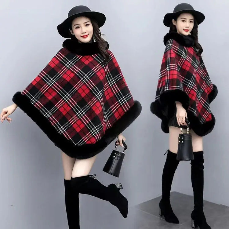 Leopard-print Thickened Velvet Oversized Cloak HASHTAG