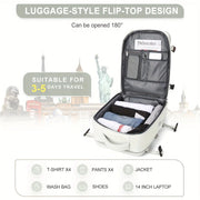 Large Capacity Travel Backpack, Multi-functional Business Trip Bag With Suitcase Sleeve, Nylon Computer Schoolbag Fits 14-inch Laptop HASHTAG