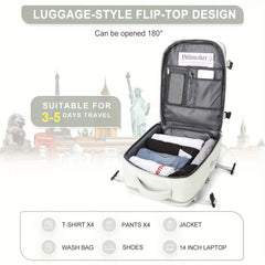 Large Capacity Travel Backpack, Multi-functional Business Trip Bag With Suitcase Sleeve, Nylon Computer Schoolbag Fits 14-inch Laptop HASHTAG