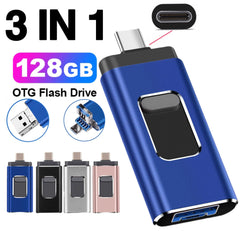 USB C Flash Drive 128GB, 3 in 1 OTG USB Type C Memory Stick Dual Type C Flash Drive Thumb Drive Photo Stick Jump Drive for USB-C Smartphone Tablet Computer Mac Laptop HASHTAG