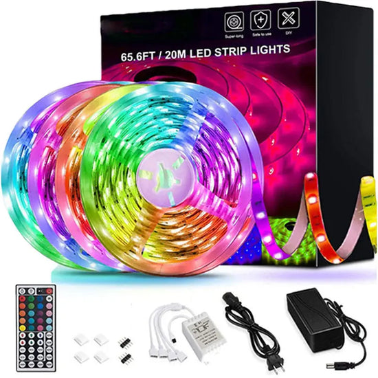 LED Strip Lights Lamp 5050 RGB Flexible Tape Diode 5M Controller Room Decor TV Computer Backlight Decoration Christmas