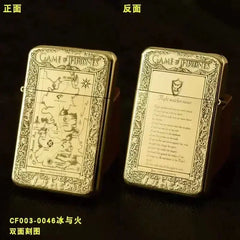 Exquisite Brass Kerosene Lighter Slim Windproof Vintage Grinding Wheel Ignition Lighter Cigarette Accessories Men's Gift HASHTAG BAR TABACCHI