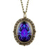 New 12 Constellation Astrology Oval Pocket Watch Unique Fluorescent Blue Zodiac Necklace Pendant Quartz Birthday Gift for Friend
