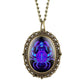 New 12 Constellation Astrology Oval Pocket Watch Unique Fluorescent Blue Zodiac Necklace Pendant Quartz Birthday Gift for Friend