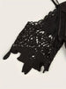 Cold Shoulder Mesh Contrast Blouse, Casual Lace Sleeve V Neck Blouse For Spring & Summer, Women's Clothing HASHTAG