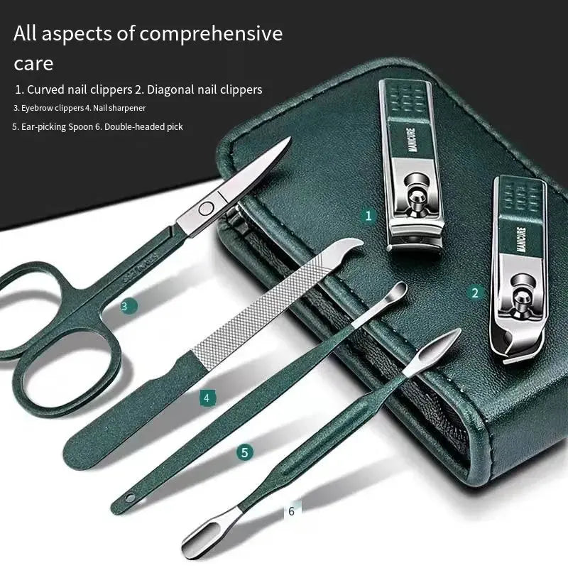 Nail Scissors Set Household High End Mens And Womens Special Nail Clippers Manicure Beauty Tools 6 Piece Portable Household - HASHTAG