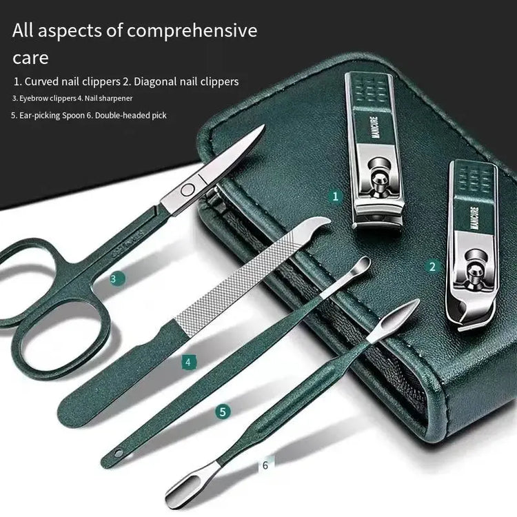 Nail Scissors Set Household High End Mens And Womens Special Nail Clippers Manicure Beauty Tools 6 Piece Portable Household - HASHTAG
