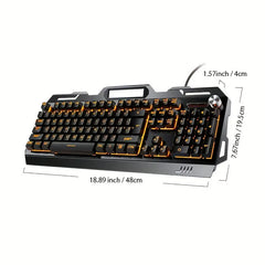YINDIAO V2 Computer Wired Keyboard E-sports Gaming Typing Office Universal USB Plug-in Hair Light Keyboard Available For Windows System HASHTAG
