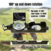 [Accurate Military Compass For Hiking] Multifunctional Luminous Dial Waterproof Anti-fog Accurate Military Compass For Hiking Camp HASHTAG