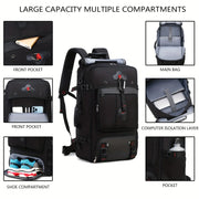 13.21gal Hiking Backpack for Women, Large Capacity Outdoor Camping Backpack, Luggage Backpack with Shoe Compartment, 17.3-inch Computer Backpack, Back-to-School Season Backpack HASHTAG